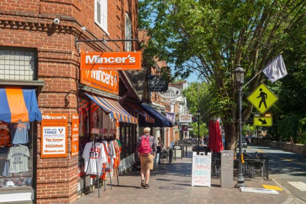 The UVA Corner has shops and restaurants popular with students