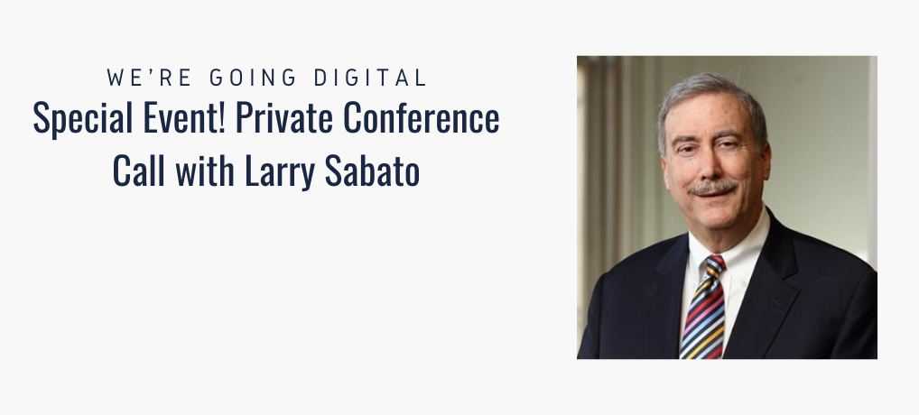 Wednesday 4/8: Join Fellow Hoos and Professor Larry Sabato