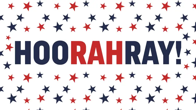 Desktop background: Patriotic-themed Hoo Rah Ray!